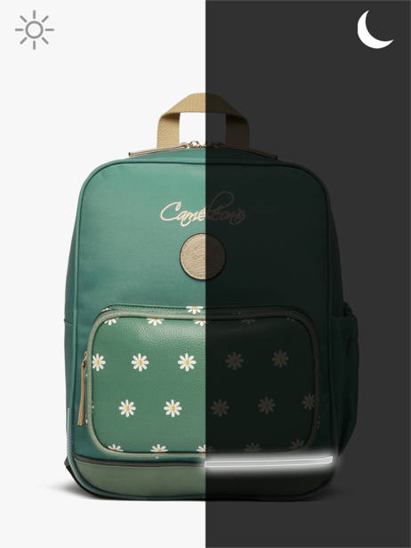 Rugzak 2 Compartimenten Cameleon Groen vintage fantasy SD33 ander zicht 8